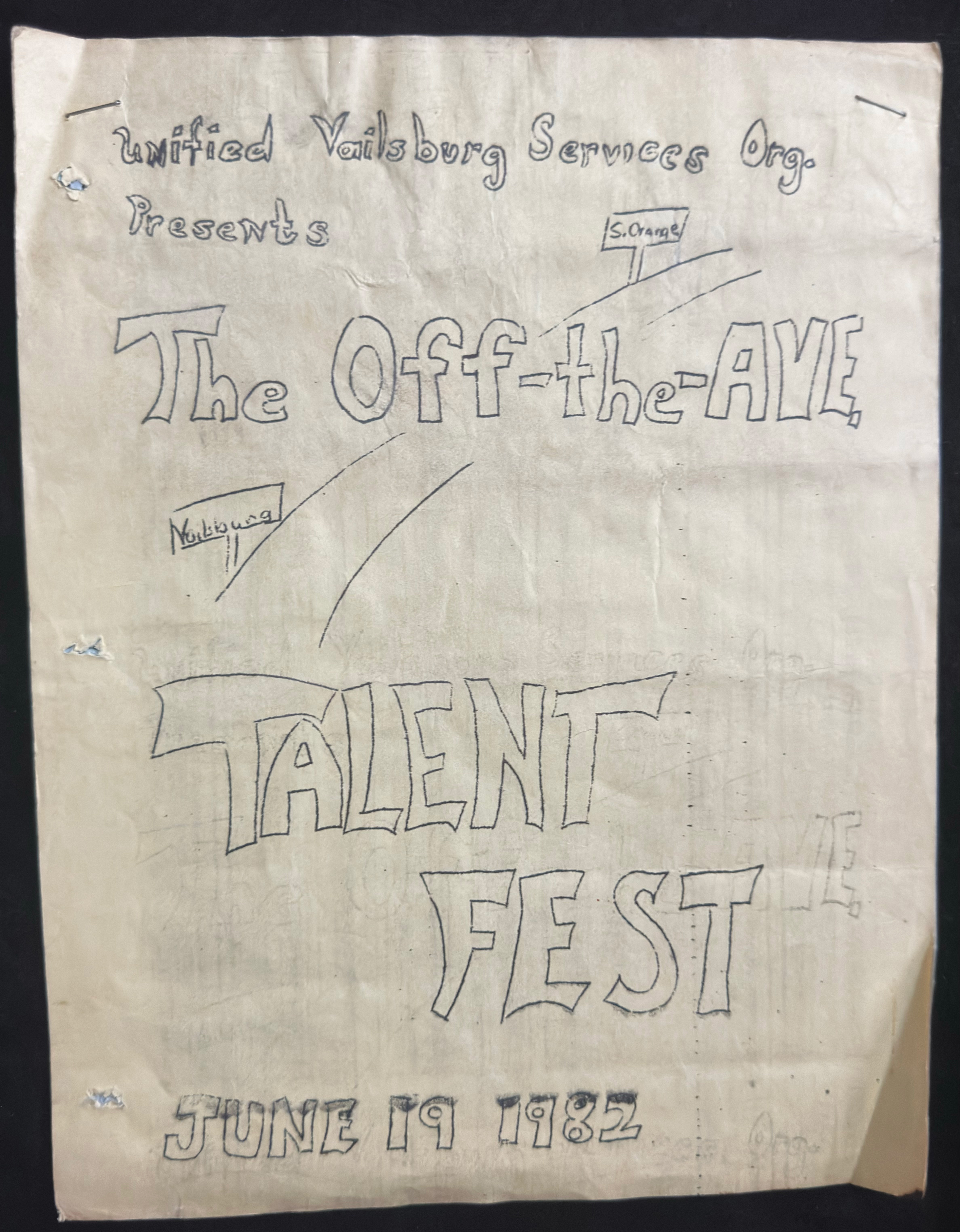 Talent festival flyer, 1982.
