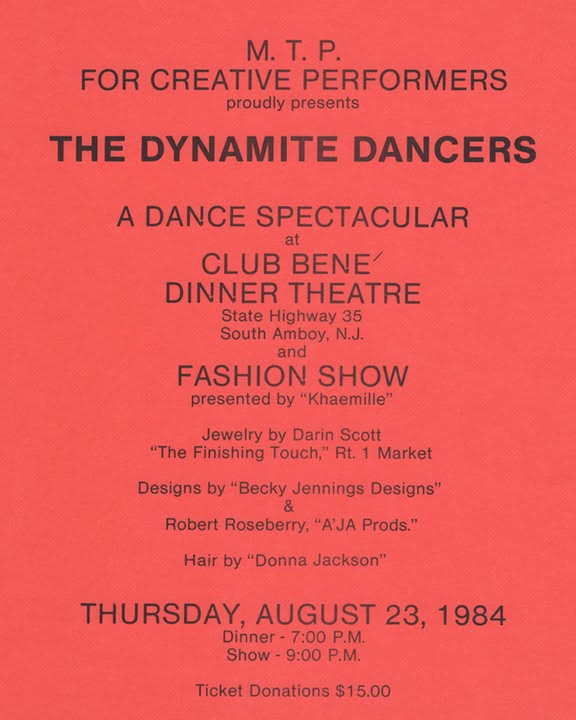 Dance show flyer, 1984.