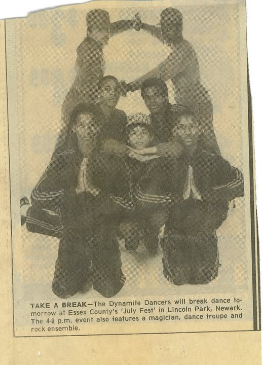 Newspaper artifact filed in the archive under Lincoln Park, Newark, recorded as showing Basil Harris and dance team.